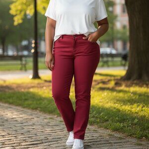551 WOMENS 3X RED DRESS PANTS BY SKY PLUS